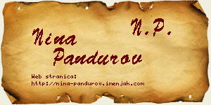 Nina Pandurov vizit kartica